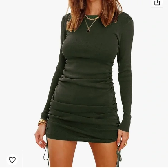 slim fit dress slacks Zapaka Women Sparkly Army Green Tight Homecoming Dress Spaghetti Straps Sequined Appliques Satin Party Dress, Army Green / US10 main image 0
